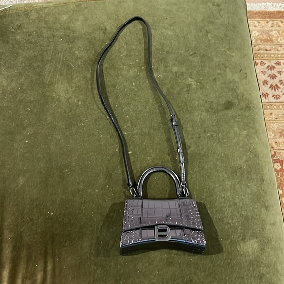 Balenciaga Hourglass XS Handbag Crocodile Embossed - Picture 2 of 8